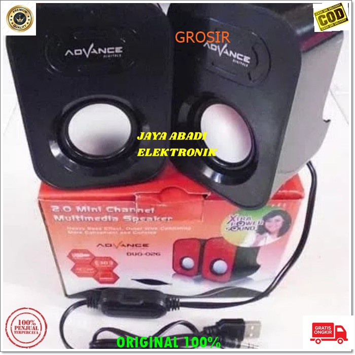 J327 SPEAKER KOMPUTER MINI USB ADVANCE SPK PC PORTABLE SUPER PPWER MUSIK MUSIC AUDIO PENGERAS SUARA SOUND SISTEM HIFI CHANNEL MULTIMEDIA 3D SOUND 3.5 MM STEREO JACK SEPASANG LANGSUNG COLOK PAKAI USB HEMAT LISTRIK BISA PAKE POWERBANK LEBIH PRAKTIS