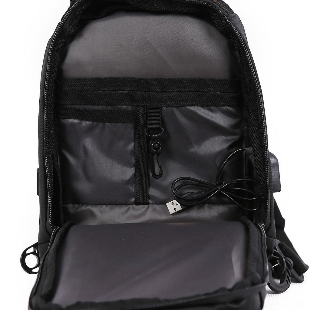 Shoulder Bag Ransel 10L Premium USB Waterproof Onyx KinayShop