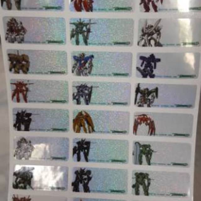 

Label ori Gundam glitter size M dan L