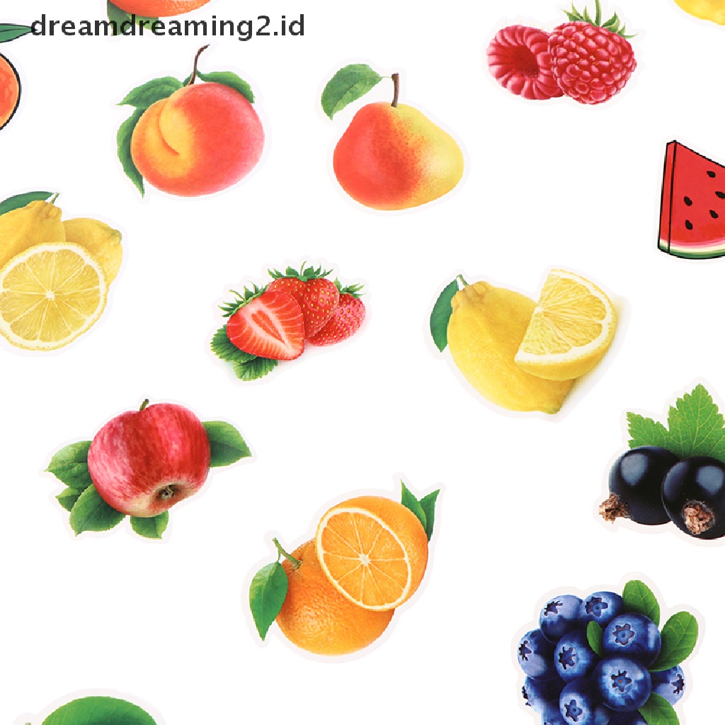 (LIKE) 50pcs Stiker Buah / Sayur Untuk Dekorasi Kulkas