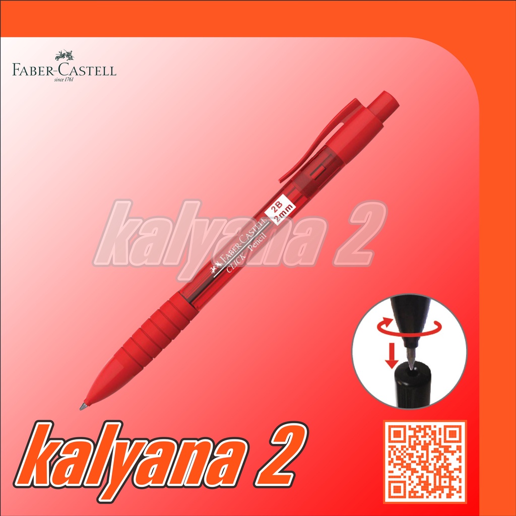 

Pensil Mekanik / Mechanical Pencil FABER-CASTELL Click 2.0 2B Merah