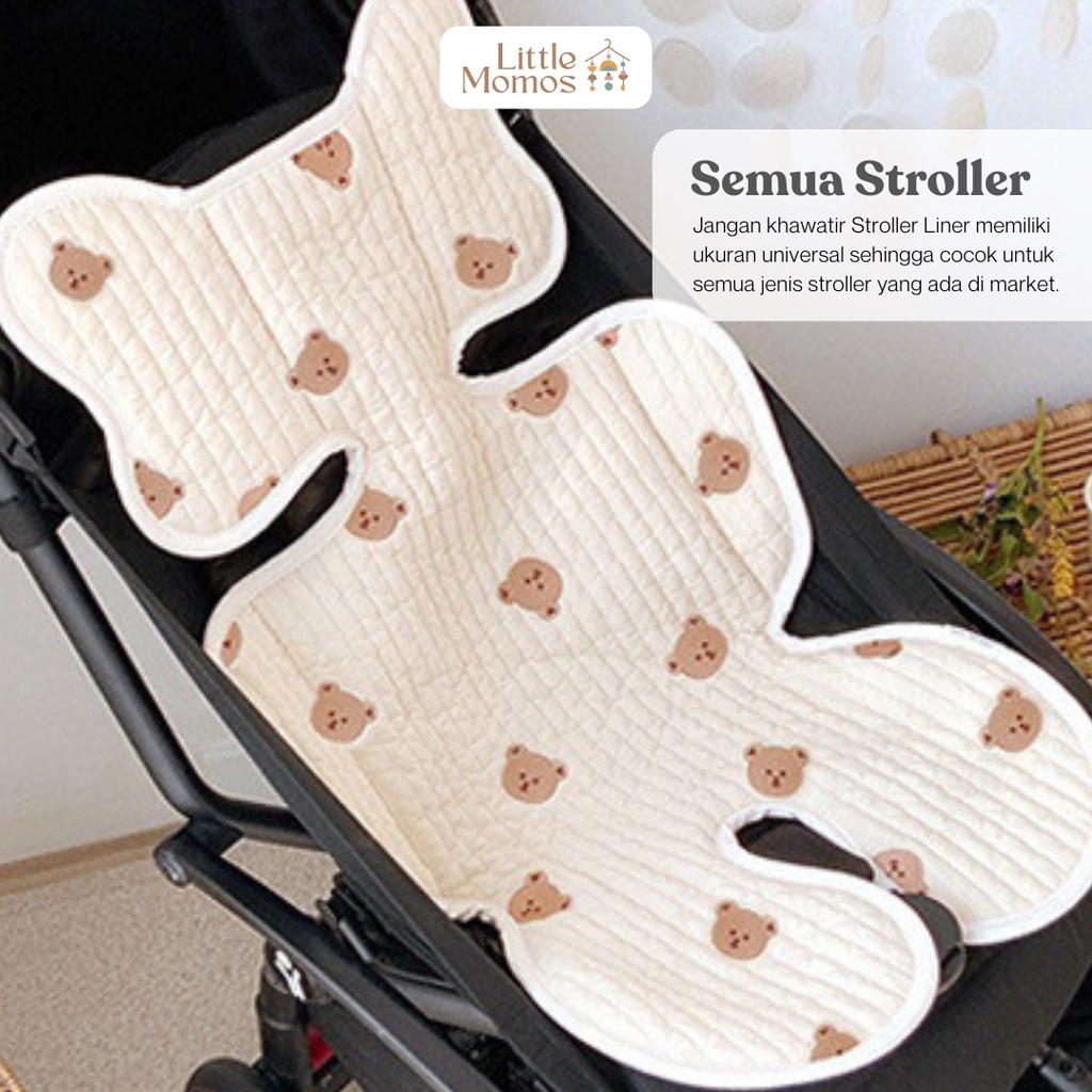 Little Momos Premium Baby Stroller Liner Korean Bear Edition / Alas Stroller Bayi