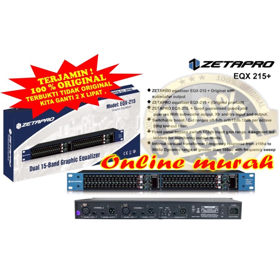 Equalizer ZETAPRO EQX 215 + Subwoofer zetapro eqx 215 plus