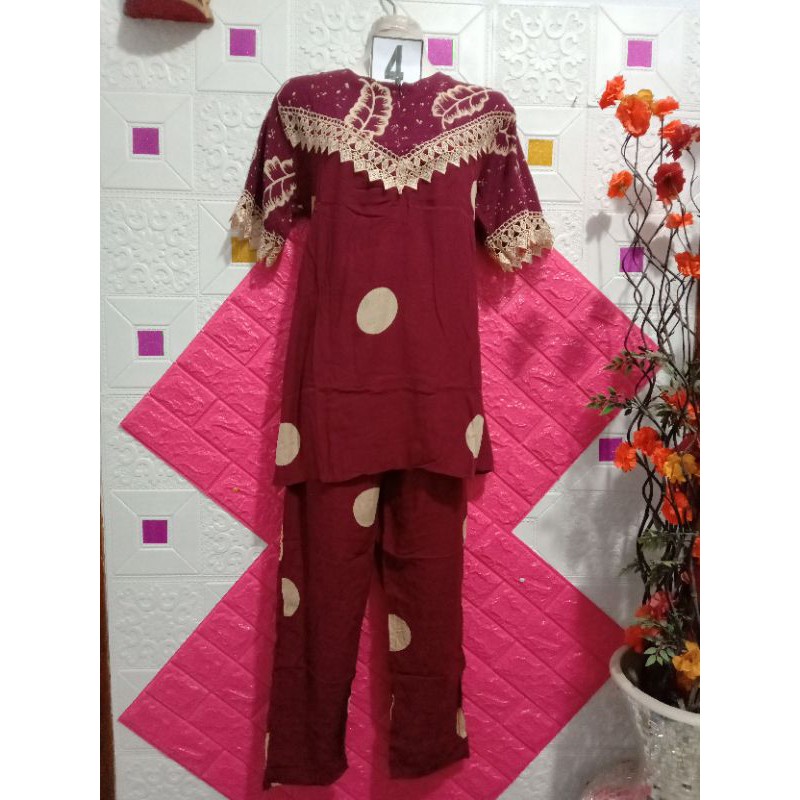 Cp renda arab motif combi daun polka