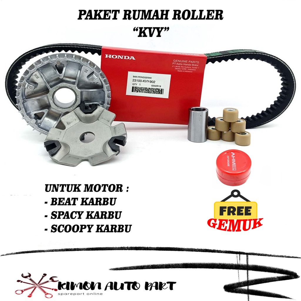 PAKET VANBELT + RUMAH ROLLER BEAT KARBU SCOOPY KARBU / PAKET RUMAH ROLLER ASSY BEAT KARBU SCOOPY KAR