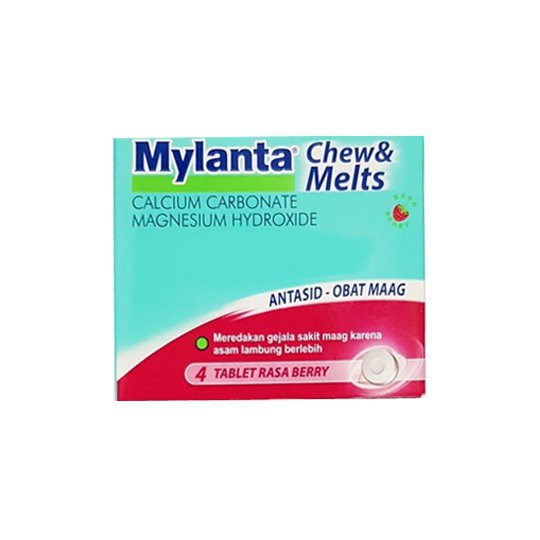Mylanta Chew & Melts (4 Tablet Rasa Berry).