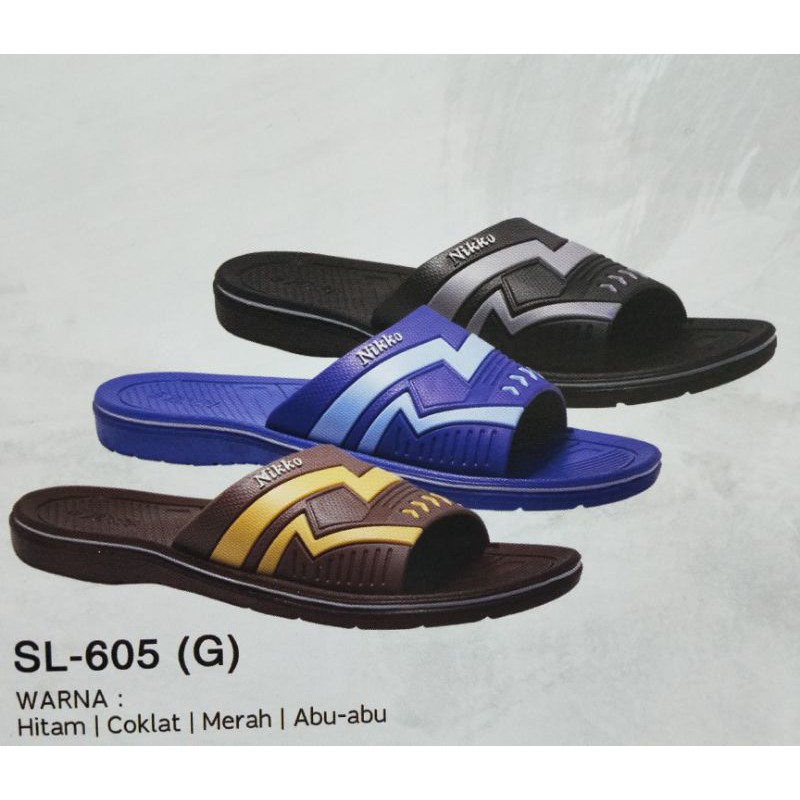 NK 605-G - 38-42 SANDAL JEPIT PRIA SANDAL SELOP SANDAL MURAH NIKKO 605 g bukan nikko 8151 8152 att new era walker