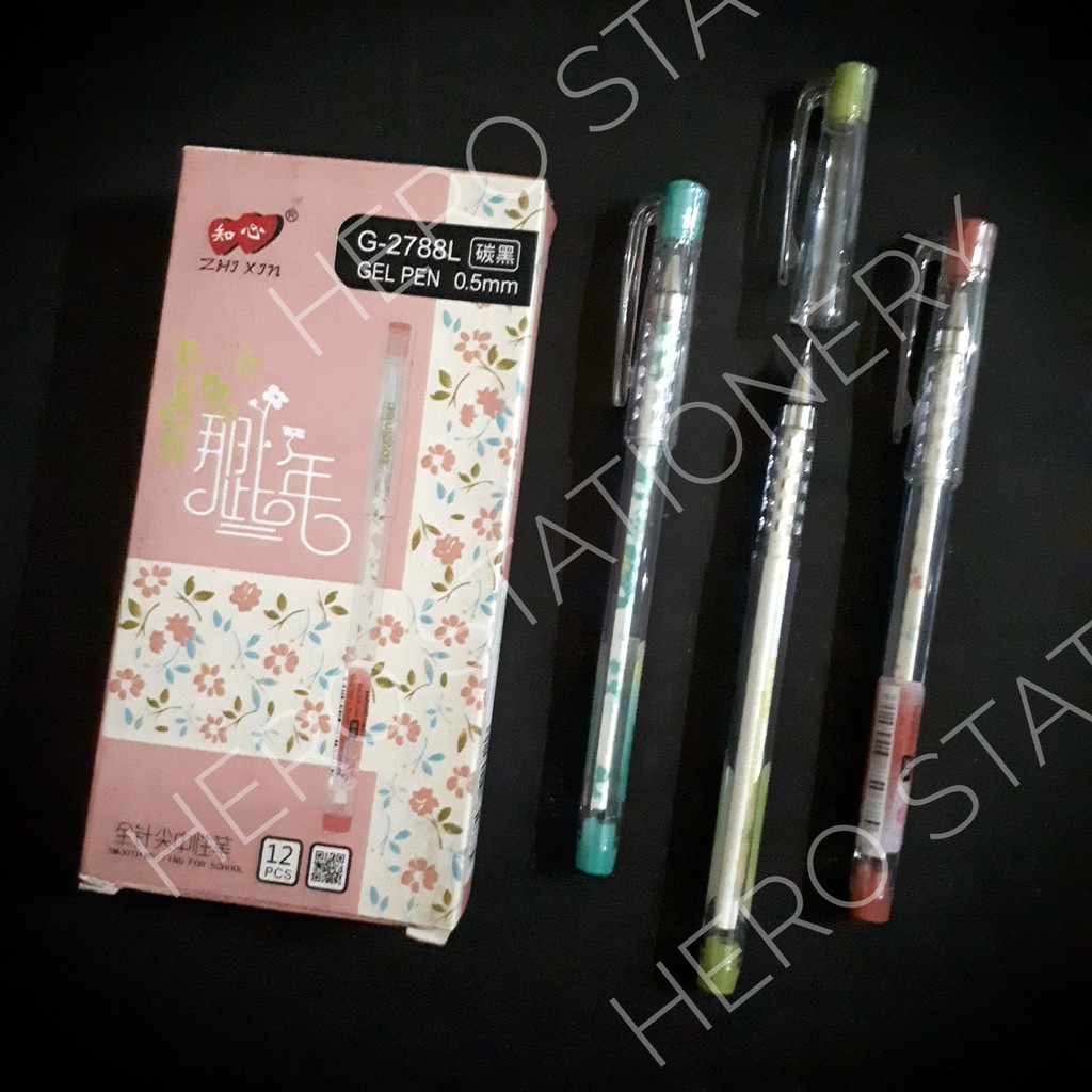 

Pen gel zhixin motif bunga 0.5 mm G-2788L . 12 unit