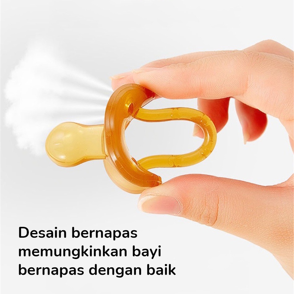 【Debora Mall】 Dot Bayi Empeng Bayi Bahan Silikon Dengan Rantai Dan Kotak/ Empeng Bayi 0 6 Bulan/ Tali Empeng Bayi