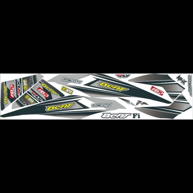 Striping lis sticker variasi honda beat fi tulisan
