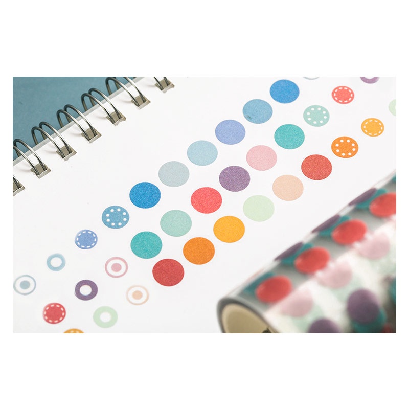 Colorful Dot Markers Roll Deco Stickers - Stiker Gulung Kertas Lucu Unik Murah