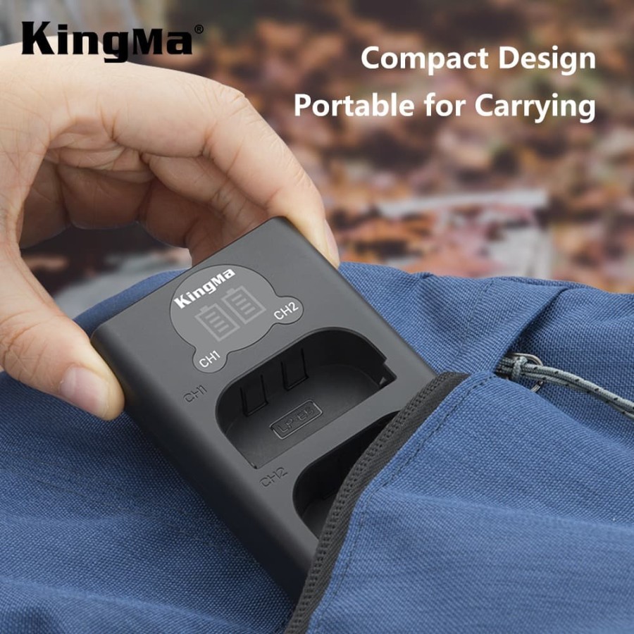 Charger Dual LCD KINGMA LP-E6 /LC-E6 for Canon EOS 80D 70D 60D 7D 5DII