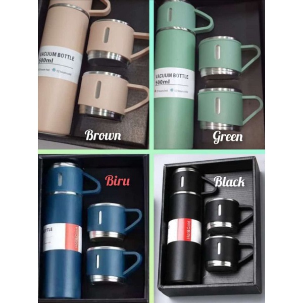0vacuum flask set hampers gift box / thermos tumbler botol minum set souvenir