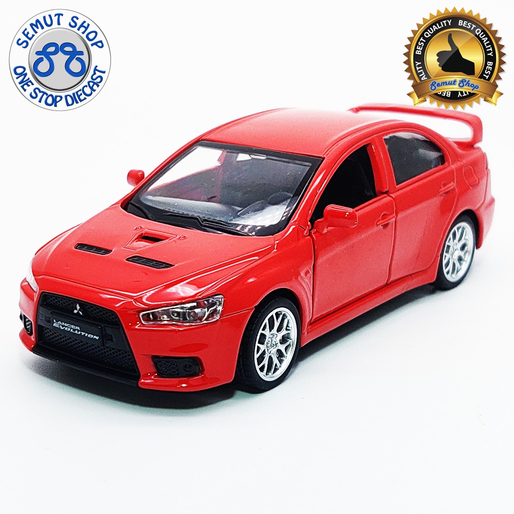 Apolo MSZ Mitsubishi Lancer Evolution Metalic Red miniatur mobil Apolo Mitsubishi Lancer Evolution