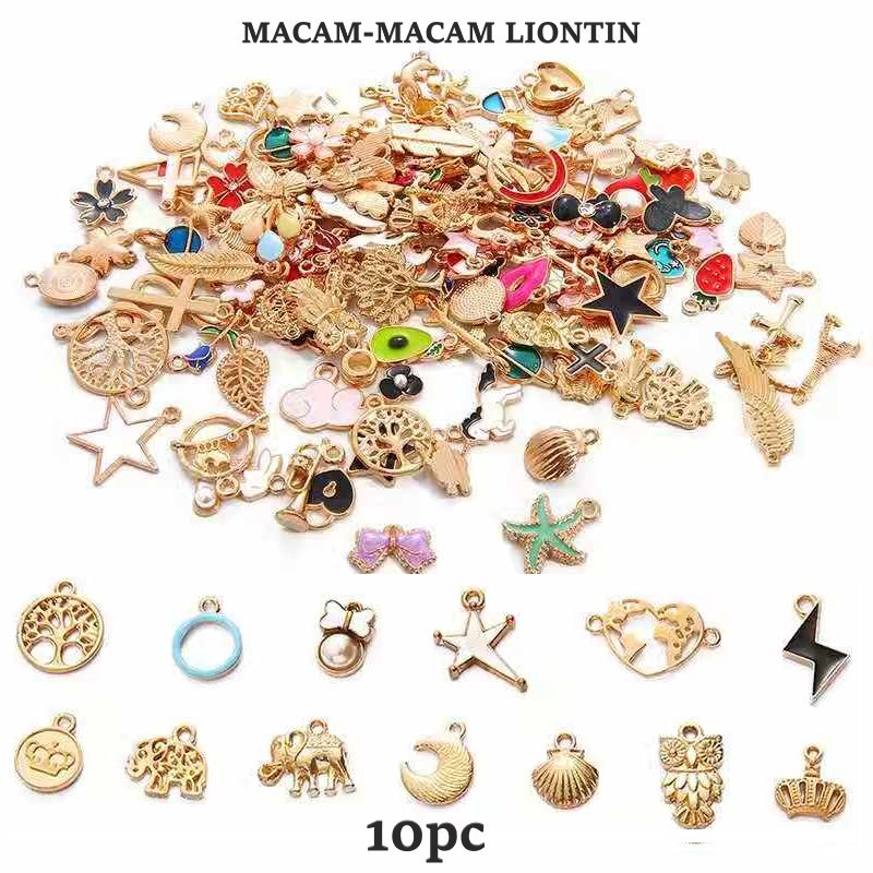 Charm Liontin Bentuk Unicorn / Mobil / Burung / Pohon Handmade Diy Untuk Aksesoris Kalung / Gelang Harga/10model