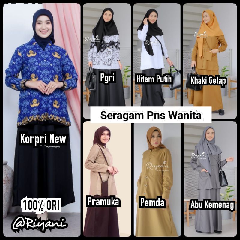 Gamis Pns Pdh Dinas Pegawai Seragam Pns Wanita Gamis Profesi Original by RIYANI