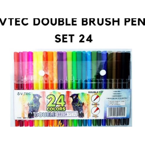 

(BISA COD) V-Tec Double Brush Pen 24 Warna / V-Tec Brush pen 24 Colors DBP-1124 SALE Kode 124