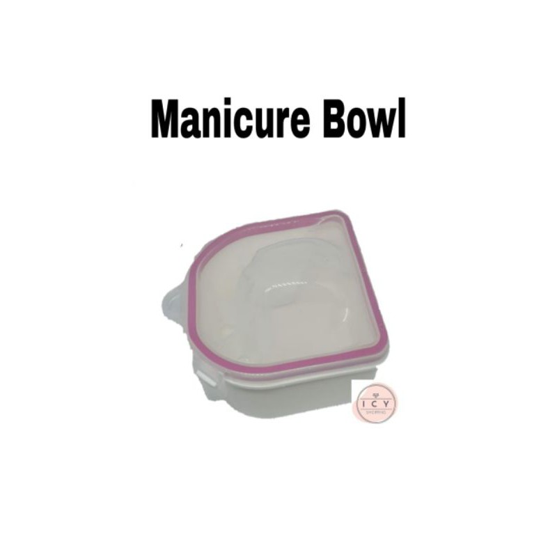 Double layer manicure bowl pink / tempat mangkuk wadah cuci tangan menicure rendam jari remover soak