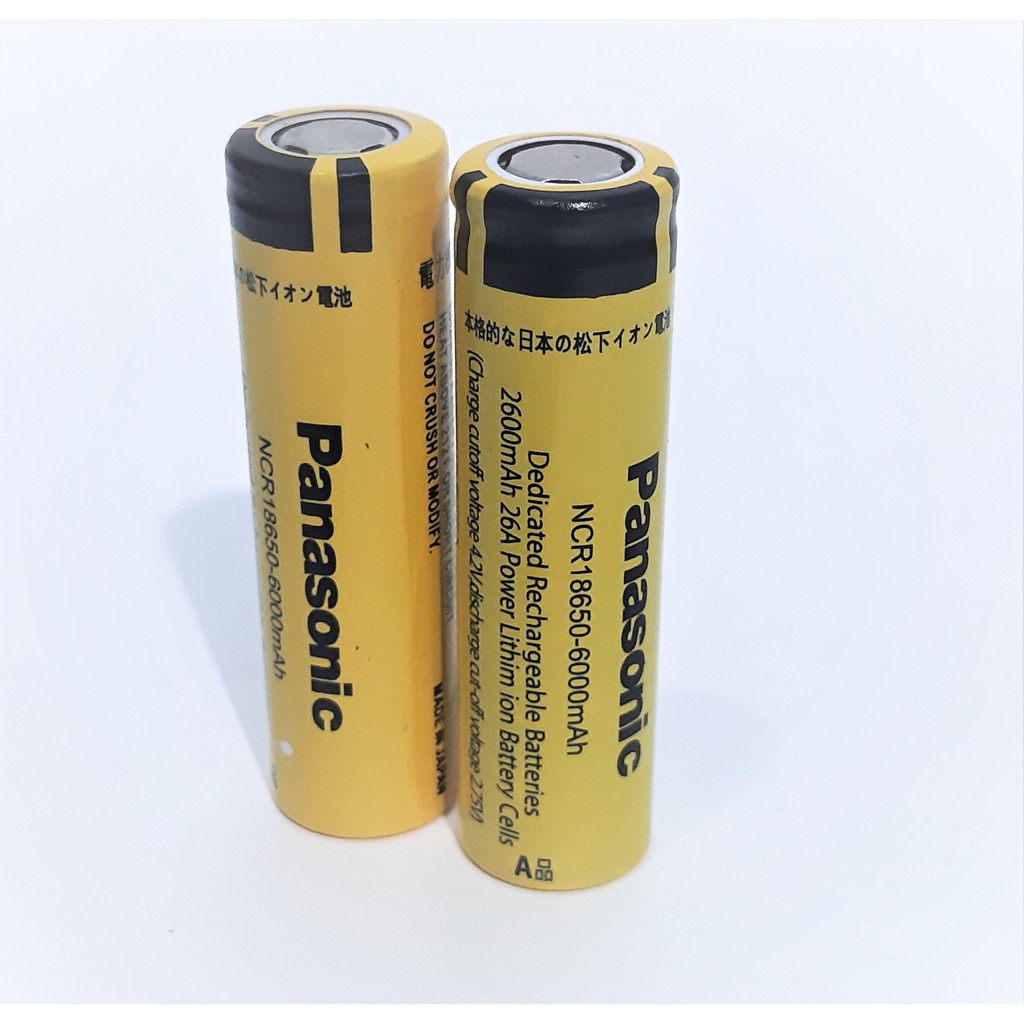 Batterai Charger/Baterai Cas 18650 Li-ion 3.7volt-6000mAh Warna Kuning Plus Ceper Paket Isi 2pcs