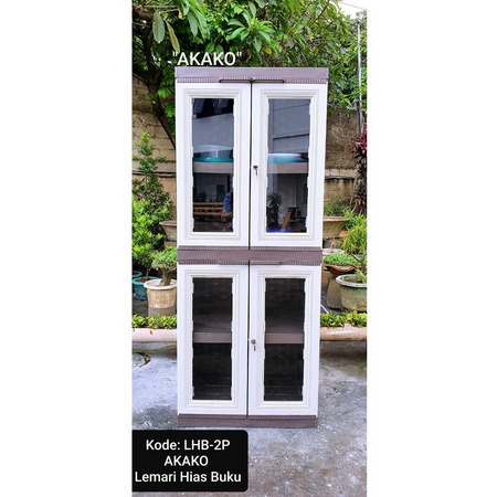 LEMARI HIAS / LEMARI KACA / LEMARI PAKAIAN / LEMARI BUKU / LEMARI SERBAGUNA PLASTIK AKAKO LHB-2P
