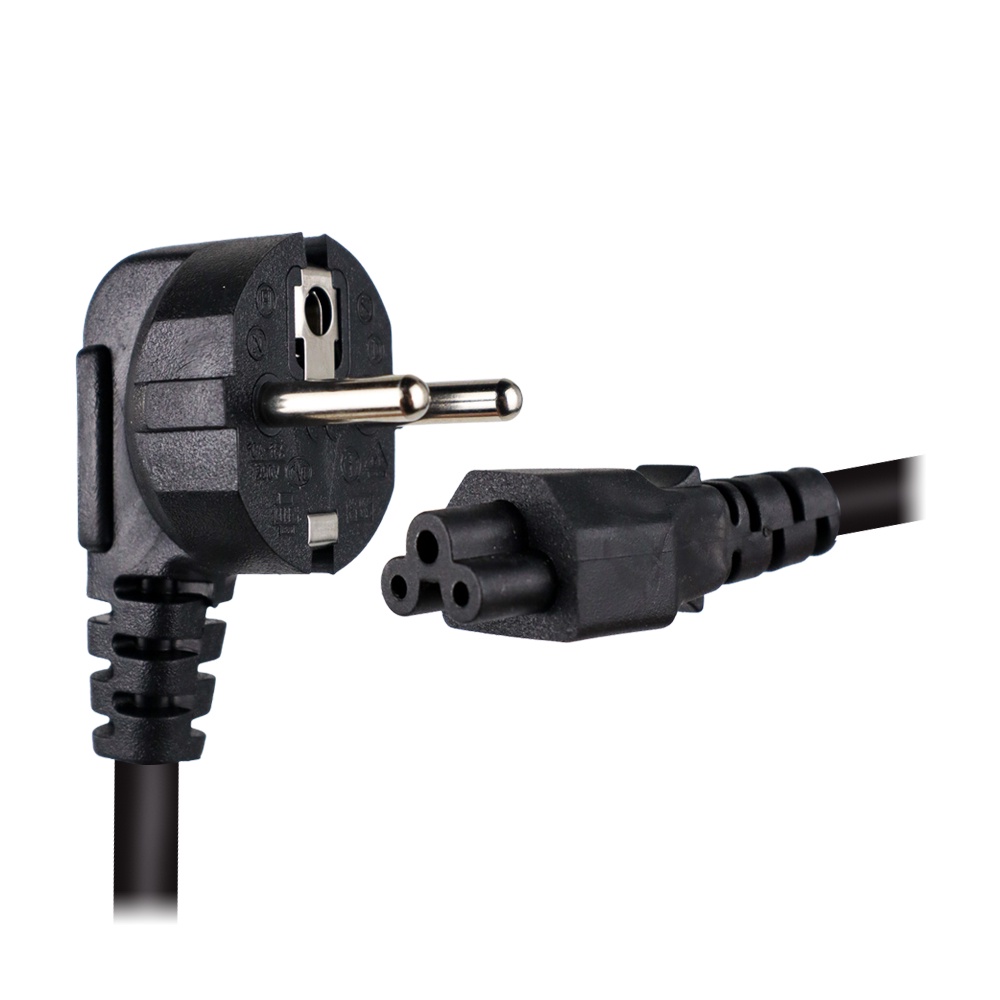 Kabel Listrik Lubang Tiga (Mickey Mouse) EU Plug untuk Adaptor 1.5m - E125 - Black