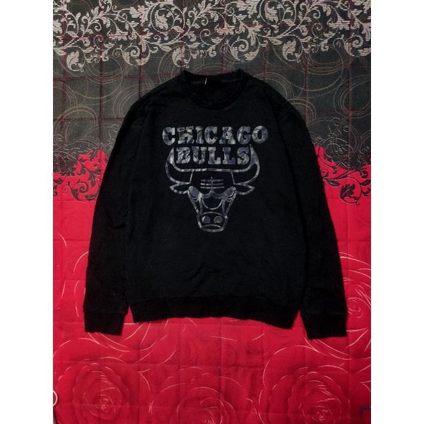 crewneck chicago bulls second black on black original