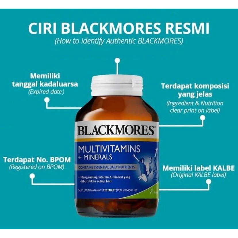 Blackmores MULTIVITAMINS + MINERALS 30 / 60 / 120 TABLET BPOM Kalbe Multi Vitamin Multivitamin Antioksidan ORI !!