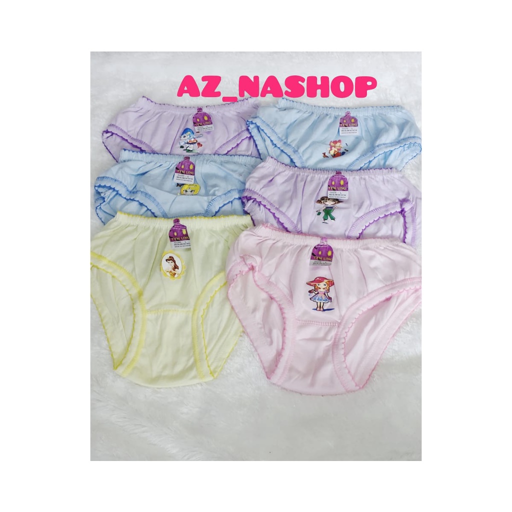 12 Pcs CD Anak Perempuan Motif Depan Motif lucu Usia 1-11 tahun