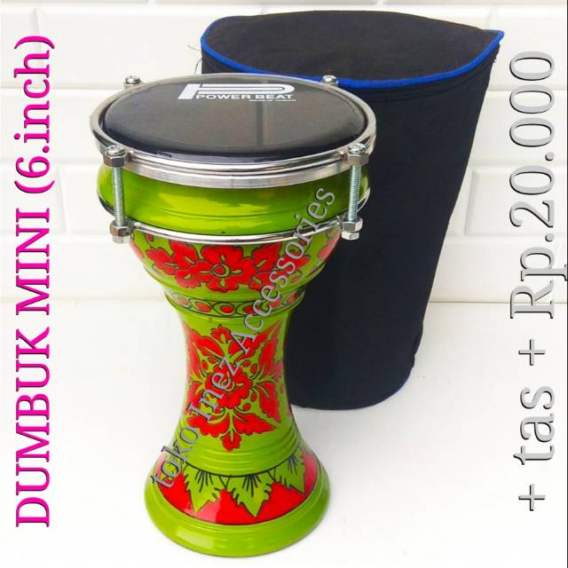 Dumbuk pinggang marawis mini atau Gendang Anak 6.inc N.8