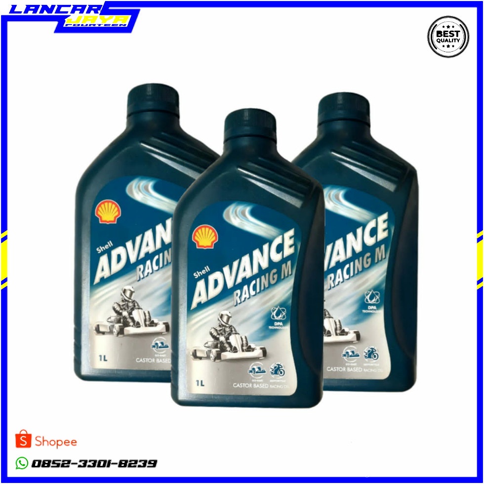 OLI SAMPING 2 TAK 2T SHELL OLI SHELL ADVANCE RACING M 1 LITER