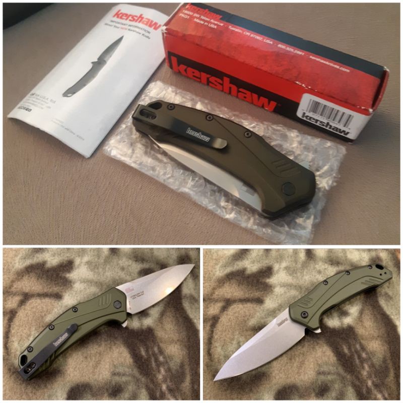 Kershaw Link Drop Point Knife (3.25" Stone Wash 20CV) 17760LSW