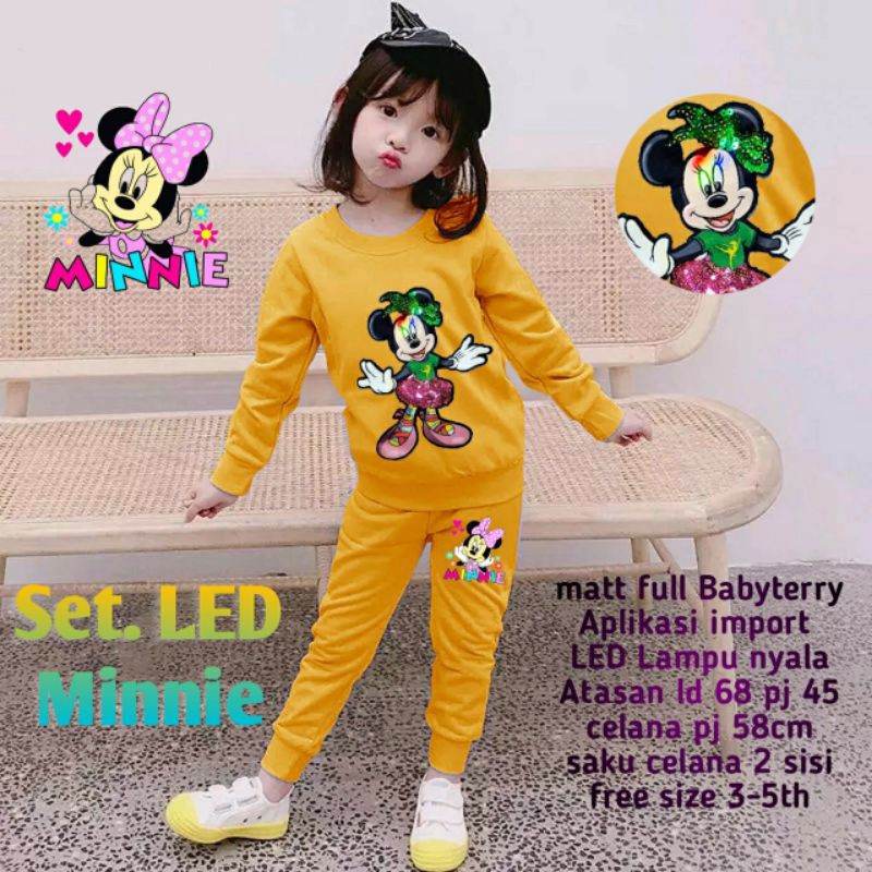 Set Minnie led KID GA STELAN LED KID STELAN NYALA LOL STELAN ANAK CEWEK