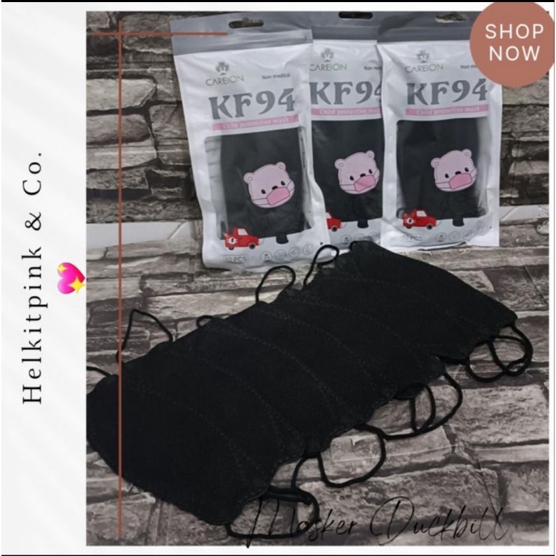 Masker Careion KF94 Anak Putih / Hitam Polos