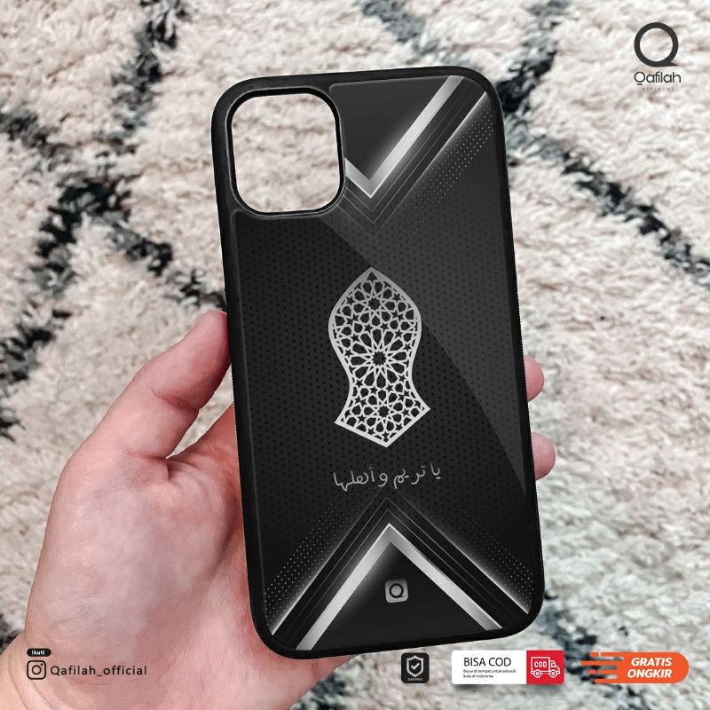 Custom Case Terompah Anticrack/Hardcase/Tempared Glass/Blackmatte/TPU - Black White 02