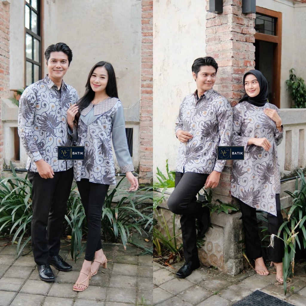 Mc Batik Couple - Sania Ruffle Batik Couple Ori Ndoro Jowi Ready Seragam M L XL XXL Jumbo