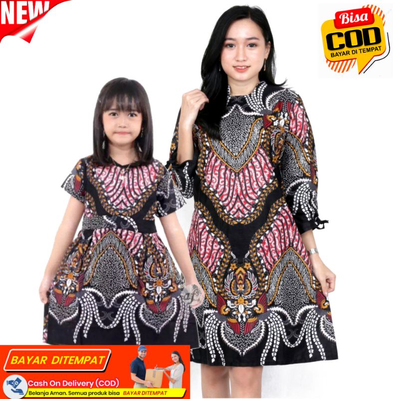 PROMO TERMURAH COUPLE ATASAN IBU DAN ANAK TERBARU - BAJU BATIK COUPLE IBU DAN ANAK PEREMPUAN MOTIF M