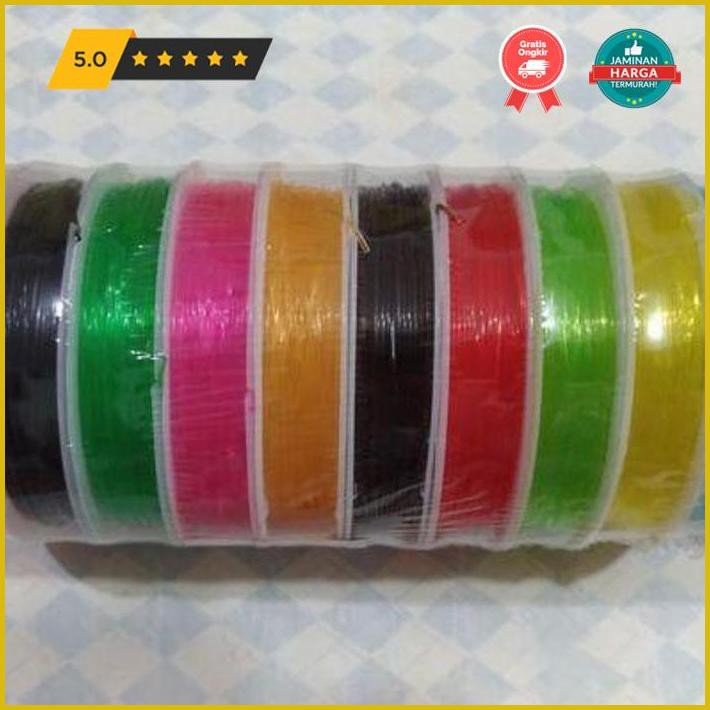 

Kerajinan Tangan Tali Kenur / Senar Elastis Warna Korea 0.8 Mm 10 Yards (10 Roll) Paling Murah
