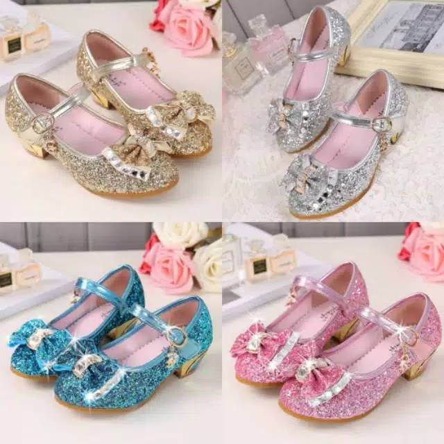 [Brandedbaby] 25-37 SEPATU HEELS ANAK IMPORT / SEPATU PRINCESS ANAK GLITTER / SEPATU PESTA ANAK