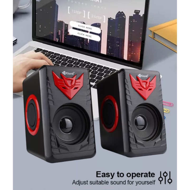 XOBOX - Speaker Gaming Laptop/Komputer Dual Bass Dengan Tombol Switch Volume T-008A