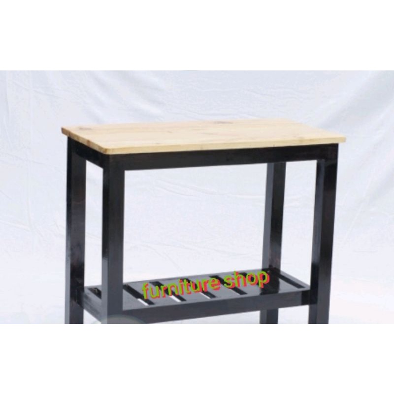 meja 1rak 120×60×65cm  full kayu Pinus jati Belanda