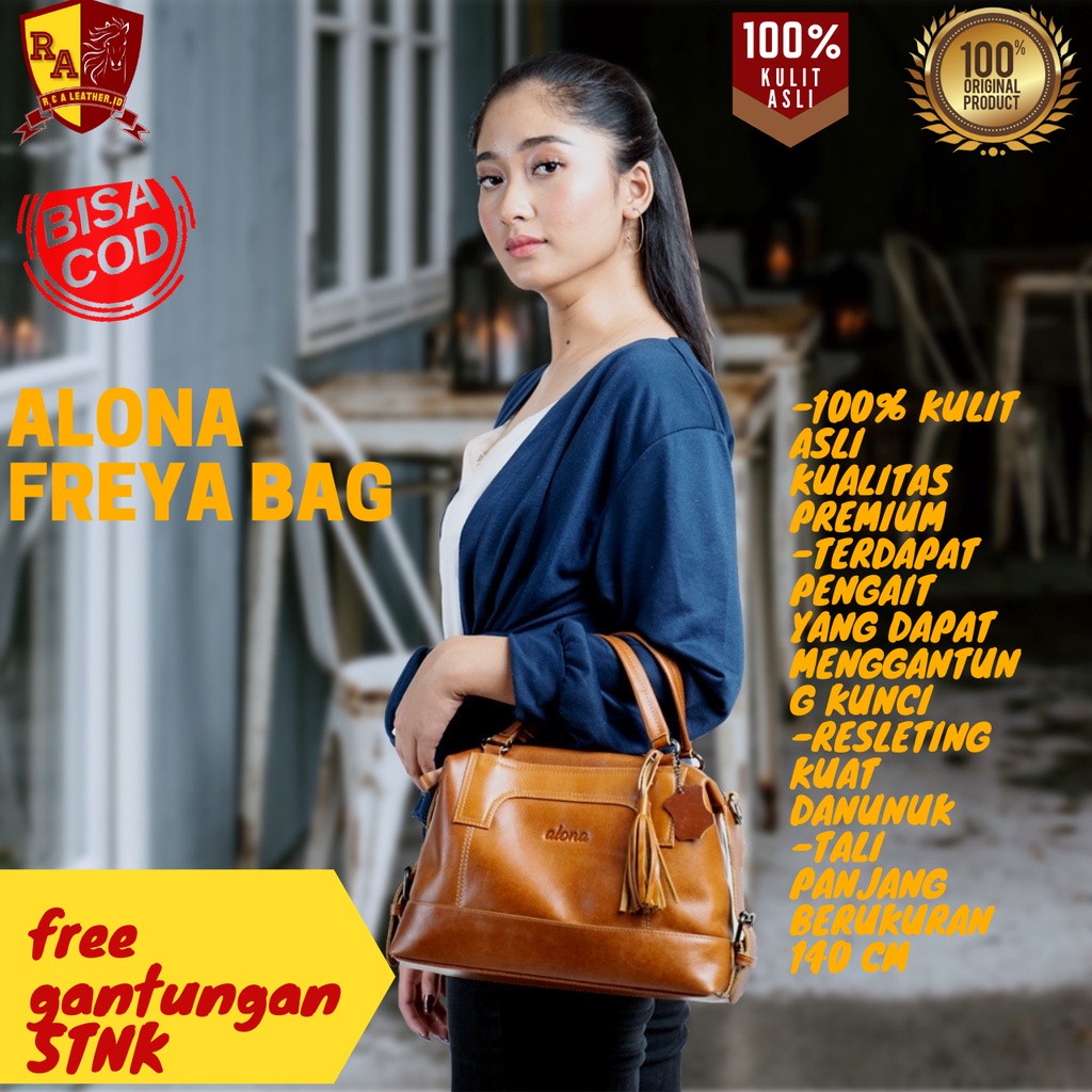 Tas  Wanita Kulit Asli Shoulder Bag Tas Samping Wanita ALONA FREYA  BAG KULIT