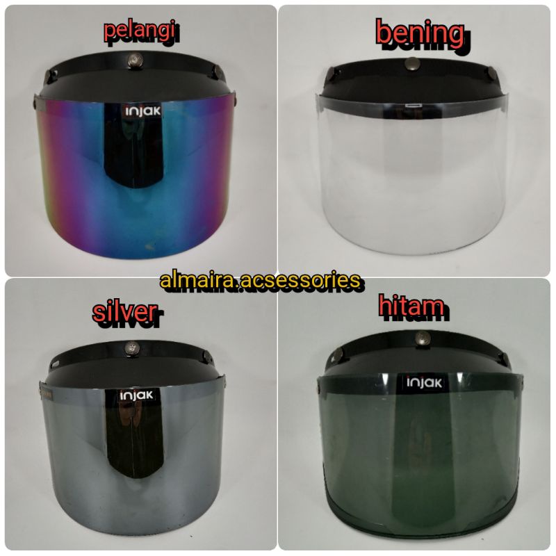 KACA HELM FLAT INJAK SMOKE UNTUK SEMUA JENIS HELM BOGO