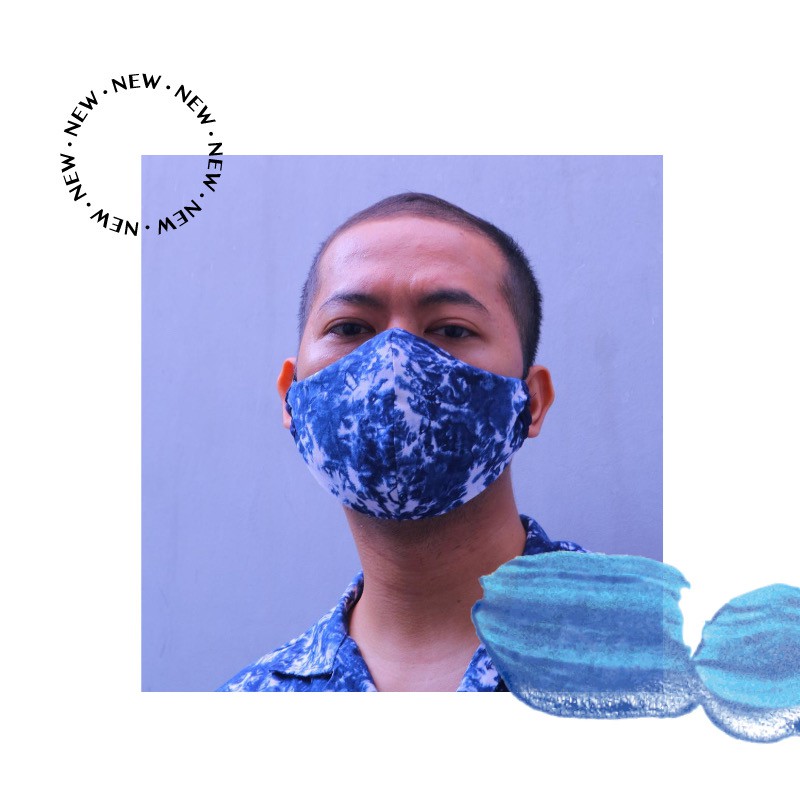  MASKER KAIN TIE DYE  PENUTUP MUKA SHIBORI HANDMADE Shopee 