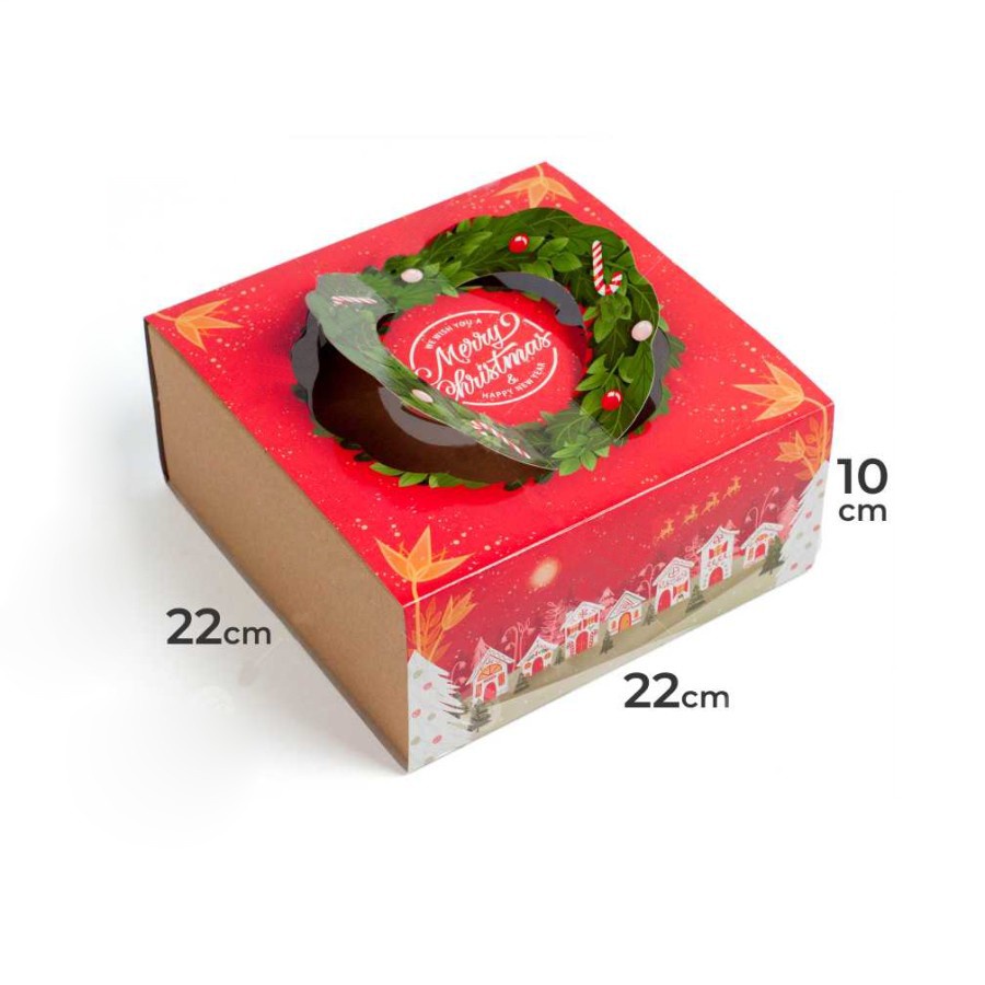 

Kardus Kue Natal Merah Red Christmas Box Dus Kemasan Kotak Bingkisan Hampers Gift Packaging 22x22x10