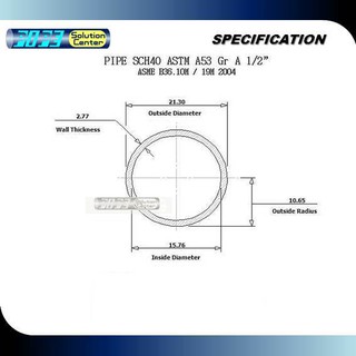 PIPA CS CARBON STEEL ASTM A53 GR A SCH40 WELDED BLACK STEEL 1/2