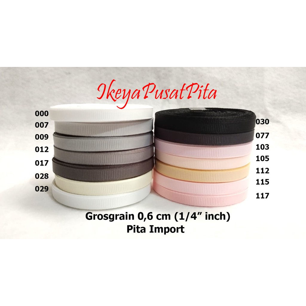 

(10 yard) Pita Grosgrain Polos 0,6 cm (1/4" inch) | Pita import | Grosgrain Ribbon 6 mm pg 1 | Toko Bahan Craft | Ikeya Pusat Pita