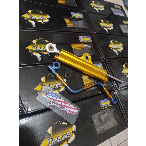 Stabilizer / Steeringdamper / steeringdumper ohlins universal klik fungsi termasuk breket