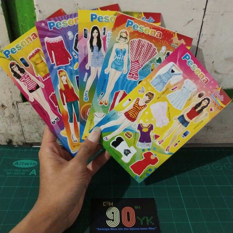 BK Boneka Kertas MINI BARBIE series PESONA Warna 1lembar. Mainan BP Bongkar Pasang MURAH.