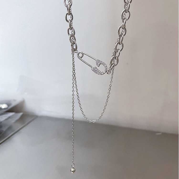 Kalung Rantai Bahan Metal Gaya Retro Korea