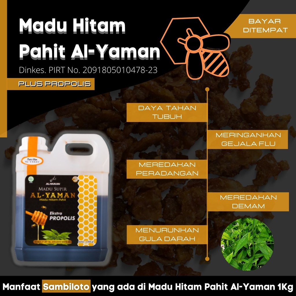 Al-Yaman Madu Hitam Pahit Ekstra Propolis 1kg